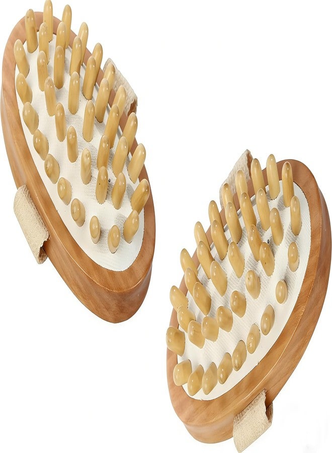 MAGIKON 2-Pack Wooden Body Massage Brush - Handheld Dry Skin Brushing Tool for Exfoliation & Circulation - Image 1